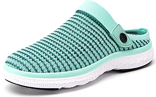 Clogs Hausschuhe Damen Herren Gartenschuhe Pantolette Sommer Beach Schuhe Strand Sandalen, Pures Grün, 42 EU von Sisttke