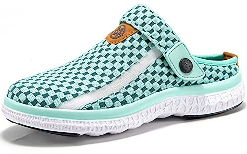 Clogs Hausschuhe Damen Herren Sommer Gartenschuhe Pantoletten Unisex Mesh Slippers Outdoor Strand Schuhe Hollow Strand Sandalen, Grün, 37 EU von Sisttke