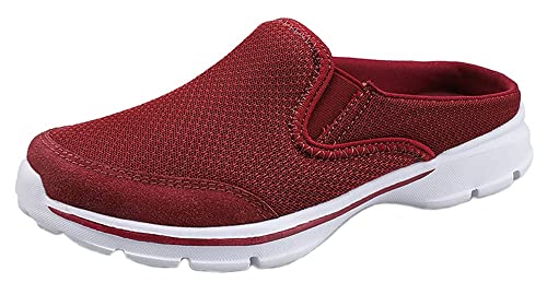 Sisttke Hausschuhe Damen Clogs Herren Slip On Pantoffeln Sommer Outdoor Atmungsaktiv Bequeme Gartenschuhe rutschfest Schlupfschuhe Slipper,Rot-DD,36 EU von Sisttke