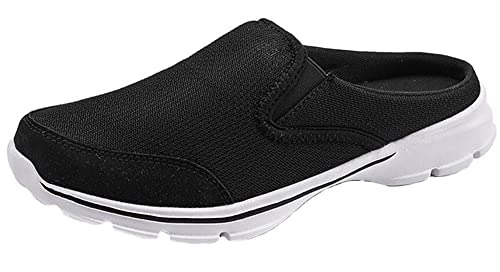 Sisttke Hausschuhe Damen Clogs Herren Slip On Pantoffeln Sommer Outdoor Atmungsaktiv Bequeme Gartenschuhe rutschfest Schlupfschuhe Slipper,Schwarz-EE,36 EU von Sisttke