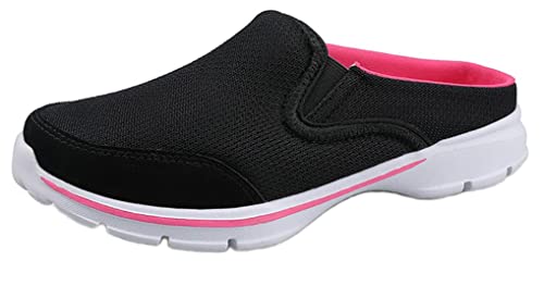 Sisttke Hausschuhe Damen Clogs Herren Slip On Pantoffeln Sommer Outdoor Atmungsaktiv Bequeme Gartenschuhe rutschfest Schlupfschuhe Slipper,Schwarz-DD,38 EU von Sisttke