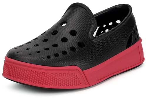 Kinder Strandschuhe Wasserschuhe Jungen Mädchen Schwimmschuhe Badeschuhe Aqua Schuhe Baby Clogs Gartenschuhe für Beach Pool rutschfeste Strand Sandalen,Schwarz Rot,23-24 EU von Sisttke