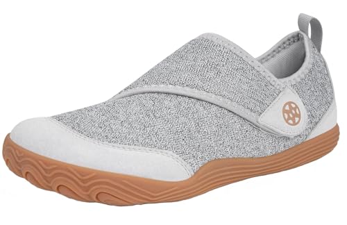 Sisttke Diabetiker Schuhe Herren Hausschuhe Damen Leichte Extra Weit Walkingschuhe Klettverschuß rutschhemmend Freizeitschuhe Arthritis Ödem Geschwollen Gesundheitsschuhe,L-Grau,40 EU von Sisttke
