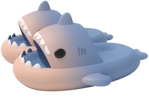 Sisttke Hai Hausschuhe Kinder Badelatschen Shark Sildes Slippers Mädchen Jungen Cute Hai Sandalen Sommer Badeschlappen rutschfeste Pantoletten Dusch Badeschuhe Strand, Rosa-blau, 22/23 EU von Sisttke