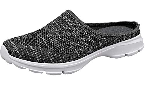 Sisttke Hausschuhe Damen Clogs Herren Slip On Pantoffeln Sommer Outdoor Atmungsaktiv Bequeme Gartenschuhe rutschfest Badelatschen,Grau-FF,36 EU von Sisttke