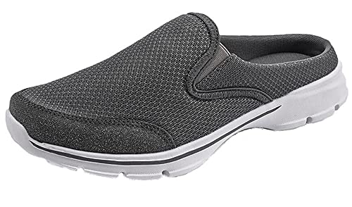 Sisttke Hausschuhe Damen Clogs Herren Slip On Pantoffeln Sommer Outdoor Atmungsaktiv Bequeme Gartenschuhe rutschfest Schlupfschuhe Slipper,Grau-EE,37 EU von Sisttke