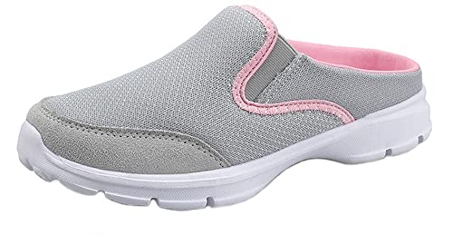 Sisttke Hausschuhe Damen Clogs Herren Slip On Pantoffeln Sommer Outdoor Atmungsaktiv Bequeme Gartenschuhe rutschfest Schlupfschuhe Slipper,Grau-HH,38 EU von Sisttke
