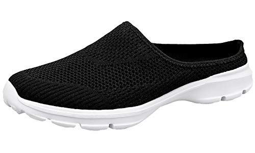 Sisttke Hausschuhe Damen Clogs Herren Slip On PantoKKeln Sommer Outdoor Atmungsaktiv Bequeme Gartenschuhe rutschfest Schlupfschuhe Slipper,Schwarz-KK,39 EU von Sisttke
