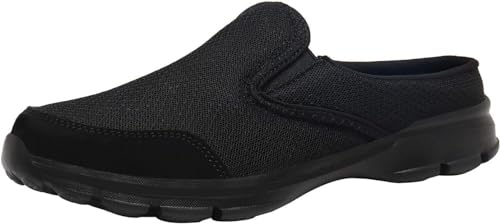 Sisttke Hausschuhe Damen Clogs Herren Slip On Pantoffeln Sommer Outdoor Atmungsaktiv Bequeme Gartenschuhe rutschfest Schlupfschuhe Slipper,Schwarz-GG,37 EU von Sisttke