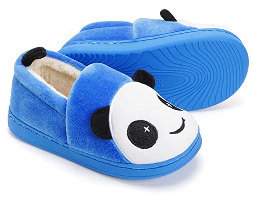 Sisttke Hausschuhe Kinder Mädchen Jungen Baumwolle Pantoffeln Plüsch Wärme Kuschelige rutschfeste Slippers, Blau, 28/29 EU, Tag 200 von Sisttke