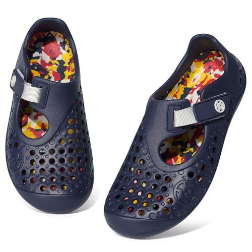Kinder Sandalen Wasserschuhe Jungen Mädchen Barfußschuhe Strandschuhe Badeschuhe rutschfest Sommer Hausschuhe,Marineblau,31 EU von Sisttke