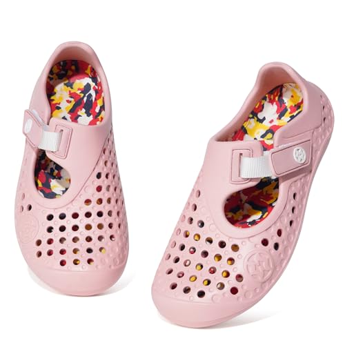 Sisttke Kinder Sandalen Wasserschuhe Jungen Mädchen Barfußschuhe Strandschuhe Badeschuhe Rutschfest Sommer Hausschuhe,Rosa,31 EU von Sisttke