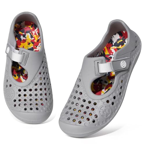 Sandalen Kinder Wasserschuhe Jungen Mädchen Barfußschuhe Badeschuhe Strandschuhe rutschfest Sommer Hausschuhe,Grau,30 EU von Sisttke