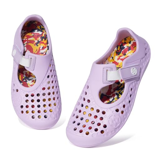 Sisttke Sandalen Kinder Wasserschuhe Jungen Mädchen Barfußschuhe Strandschuhe Badeschuhe Rutschfest Sommer Hausschuhe,Lila,27 EU von Sisttke
