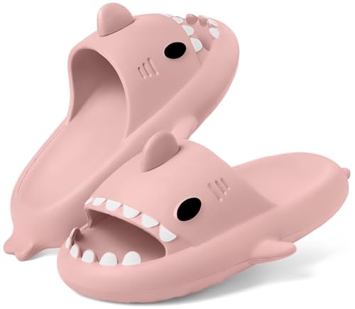 Sisttke Shark Slides Herren Damen Hai Hausschuhe Badeschuhe Cloud Badelatschen Sommer rutschfeste Pantoletten Badeschlappen Home Slippers,Pink-B,40/41 EU von Sisttke