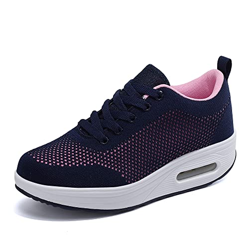 Sisttke Sneaker Damen Outdoor Leicht Atmungsaktive Plateau Turnschuhe Freizeitschuhe Sportschuhe Mesh Laufschuhe Straßenlaufschuhe,Blau-1911,37 EU von Sisttke