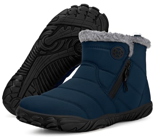 Sisttke Barfußschuhe Herren Gefüttert Winterschuhe Damen Warm Winterstiefel Winter rutschfeste Breite Zehen Mit Zero-Drop Sohle, Dunkel blau, 41 EU Sisttke Barfußschuhe Herren Gefüttert Winterschuhe Damen Warm Winterstiefel Winter rutschfeste Breite Zehen Mit Zero-Drop Sohle, Dunkel blau, 41 EU von Sisttke