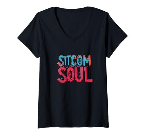 Damen Cooler Sitcom Soul Spruch T-Shirt mit V-Ausschnitt Damen Cooler Sitcom Soul Spruch T-Shirt mit V-Ausschnitt von Sitcom Outfit