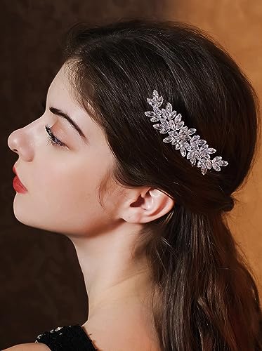 Sither Braut Strass Haarspange für Hochzeit Party Kristall Haarspange für Frauen Haarkamm Haarschmuck für Braut Kopfschmuck für Party Abschlussball Geschenk (Stil 6) von Sither