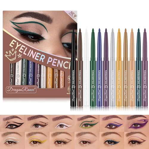 Sitovely 12PCS Eyeliner Stift Set, Perlen Glitzer Metallic Lidschattenstift, Eyeshadow Eyeliner Pen, Pigmentierter Langanhaltender Wischfester und Wasserfester Lidschatten für Damen Sitovely 12PCS Eyeliner Stift Set, Perlen Glitzer Metallic Lidschattenstift, Eyeshadow Eyeliner Pen, Pigmentierter Langanhaltender Wischfester und Wasserfester Lidschatten für Damen von Sitovely