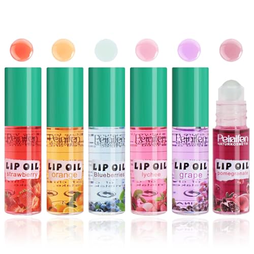 Sitovely 6PCS Roll-On Lipgloss Set, Fruchtgeschmack Lipgloss-Öl, Plumping Lip Gloss Oil, Feuchtigkeitsspendendes Lip Glow Oil Set für Frauen, Transparent Aufpolsternd Süßes Jelly Lippenöl Sitovely 6PCS Roll-On Lipgloss Set, Fruchtgeschmack Lipgloss-Öl, Plumping Lip Gloss Oil, Feuchtigkeitsspendendes Lip Glow Oil Set für Frauen, Transparent Aufpolsternd Süßes Jelly Lippenöl von Sitovely