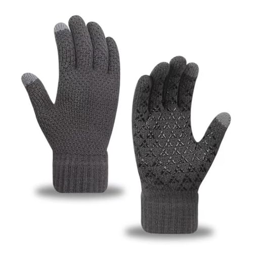 Sitthyw Herren Gestrickte Handschuhe Winter Warm Touchscreen Fingerhandschuhe Anti-Rutsch Strick Sport Thermohandschuhe Outdoor Warm Und Winddicht Handschuhe für Männer Radfahren Laufen ski und SMS von Sitthyw