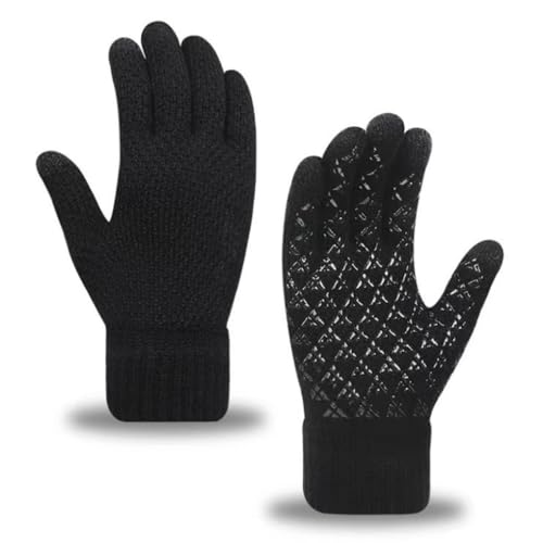 Sitthyw Herren Gestrickte Handschuhe Winter Warm Touchscreen Fingerhandschuhe Anti-Rutsch Strick Sport Thermohandschuhe Outdoor Warm Und Winddicht Handschuhe für Männer Radfahren Laufen ski und SMS von Sitthyw