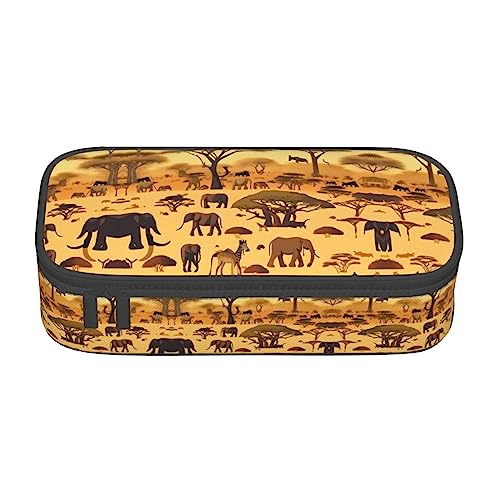 Afrikanisches Grasland Tiere Große Kapazität Bleistift Stift Fall Büro Große Lagerung Hohe Kapazität Tasche Beutel Halter Box Organizer, Stift Tasche von Siulas