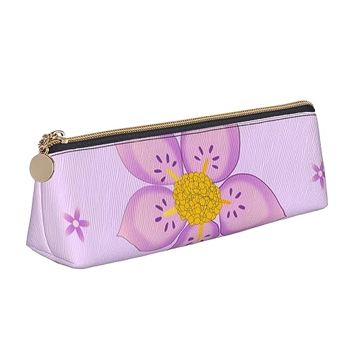 Five-Petaled Purple Flowers Big Capacity Pencil Case Pen Simple Stationery Bag Office Organizer Marker Pouch Multifonction Box Makeup Bag von Siulas