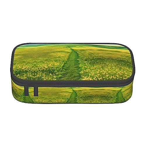 Grassland Paths Big Capacity Pencil Pen Case Office Large Storage High Capacity Bag Pouch Holder Box Organizer, Pen Bag von Siulas