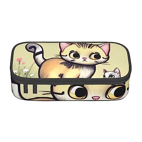 Katze und Schmetterling Große Kapazität Bleistift Stift Fall Büro Große Lagerung Hohe Kapazität Tasche Beutel Halter Box Organizer, Stifttasche von Siulas