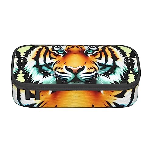 Little Fat Tiger Head Big Capacity Pencil Pen Case Office Large Storage High Capacity Bag Pouch Holder Box Organizer, Pen Bag von Siulas