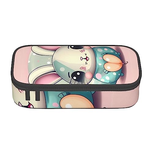 Rosa Cartoon Bunny Große Kapazität Bleistift Stift Fall Büro Große Lagerung Hohe Kapazität Tasche Beutel Halter Box Organizer, Stifttasche von Siulas