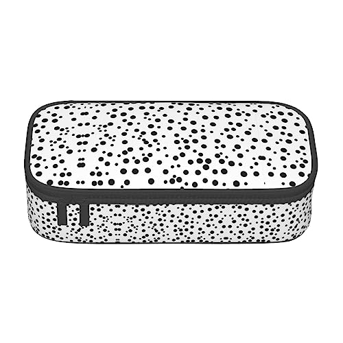 Schwarz und Weiß Polka Dot Große Kapazität Bleistift Stift Fall Büro Große Lagerung Hohe Kapazität Tasche Beutel Halter Box Organizer, Stifttasche von Siulas