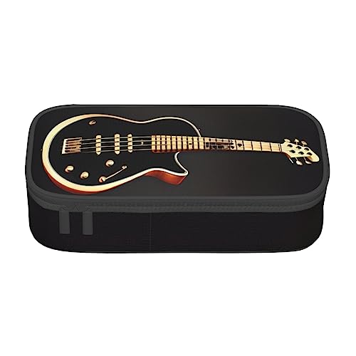 Schwarze Gitarre Große Kapazität Bleistift Stift Fall Büro Große Lagerung Hohe Kapazität Tasche Beutel Halter Box Organizer, Stifttasche von Siulas