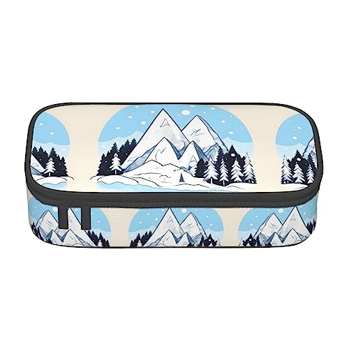 Snow-Capped Mountains Große Kapazität Bleistift Stift Fall Büro Große Lagerung Hohe Kapazität Tasche Beutel Halter Box Organizer, Stift Tasche von Siulas