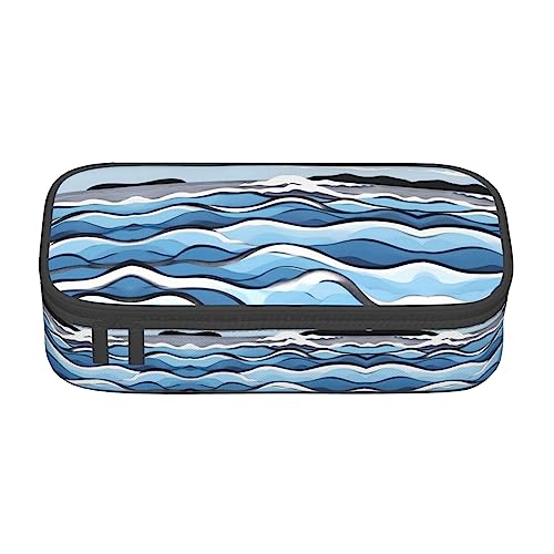 Waves Lapping At The Rocks Big Capacity Pencil Pen Case Office Large Storage High Capacity Bag Pouch Holder Box Organizer, Pen Bag von Siulas