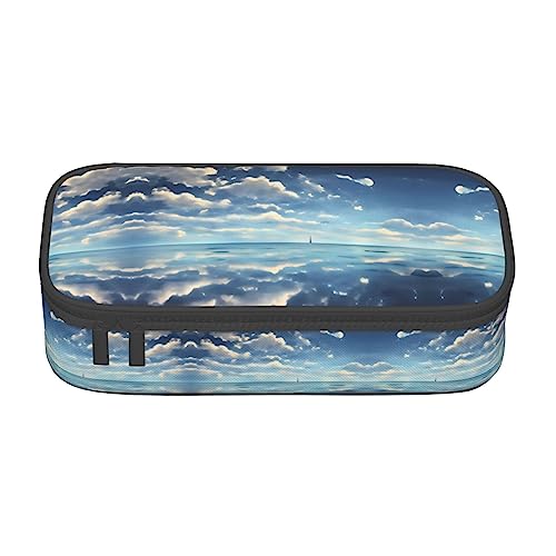 Weiße Wolken über dem Meer Große Kapazität Bleistift Stift Fall Büro Große Lagerung Hohe Kapazität Tasche Beutel Halter Box Organizer, Stifttasche von Siulas