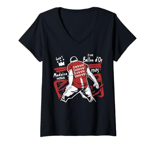 Damen Siuuuu Lustiges Fußball-Geschenk für Fußballliebhaber, Fan, Kinder, Jungen T-Shirt mit V-Ausschnitt Damen Siuuuu Lustiges Fußball-Geschenk für Fußballliebhaber, Fan, Kinder, Jungen T-Shirt mit V-Ausschnitt von Siuuuu Funny Soccer lovers Shirt for Soccer Player