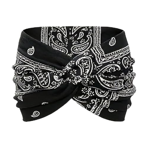 Kopfbaender Fuer Damen Boho | Stilvolles Elastisches Haarband,Atmungsaktives Blumenmuster Kopfband Für Freizeitmode Radfahren Fitness Yoga von Siuwddee