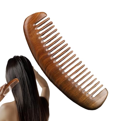 Siuwddee Holzkamm für Frauen – handgefertigter Kamm zum Entwirren der Kopfhaut, Sandelholz, lockiger Haarkamm, Haarstyling-Werkzeuge für Männer, Frauen, Kinder Siuwddee Holzkamm für Frauen – handgefertigter Kamm zum Entwirren der Kopfhaut, Sandelholz, lockiger Haarkamm, Haarstyling-Werkzeuge für Männer, Frauen, Kinder von Siuwddee