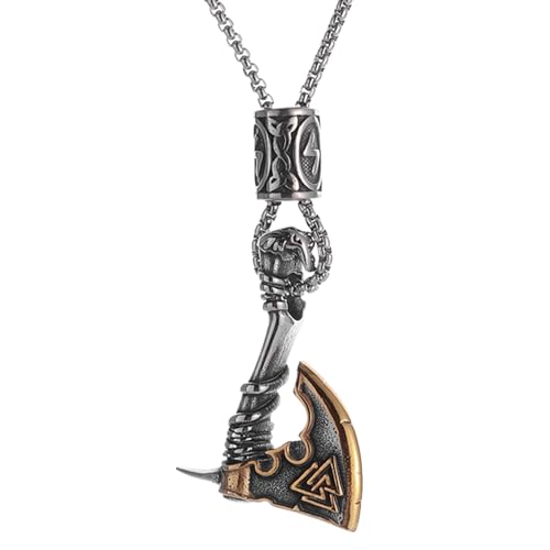 Siuwddee Männer Runen Halskette, Runen Halskette Anhänger Schmuck, Legierung Schmuck Geschenk Für Frauen Männer Jugendliche Geburtstag Reise Alltag Hochzeit Fans Zuhause von Siuwddee