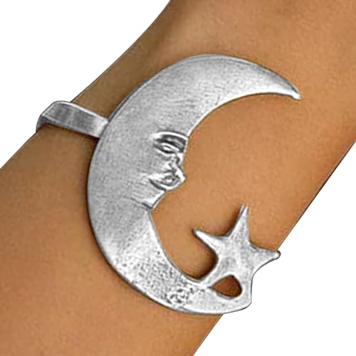 Siuwddee Mond Stern Armband | Stern Mond Armreif Armband,Verstellbarer Charm Schmuck Für Frauen Jugendliche Mutter Schwester Tochter Freundinnen von Siuwddee
