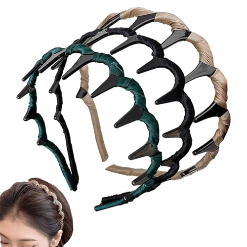 Siuwddee Vintage Haarreifen Für Damen,Retro Hoher Schädel Haarreif | 3-teiliges Damen Accessoire Kopfschmuck für Alltag Freizeit von Siuwddee