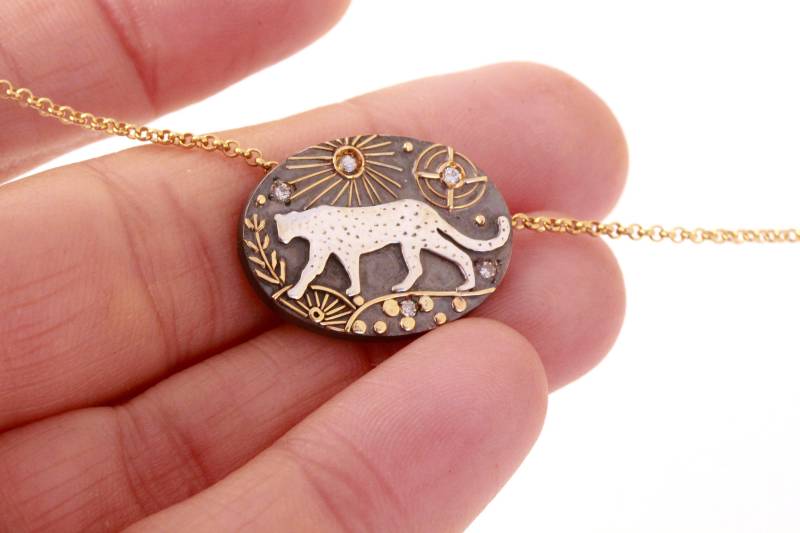Löwin Anhänger Halskette, Schmuck, Tier Charme, Katze Feinsilber Löwe Halskette Für Frauen, Geschenke Mütter von Sivansova