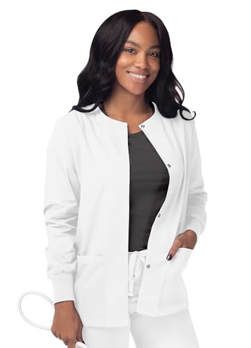 Sivvan Damen Aufwärm-Jacke/Vordere Druckknöpfe - Rundhalsausschnitt - S8306 - White - 4X Sivvan Damen Aufwärm-Jacke/Vordere Druckknöpfe - Rundhalsausschnitt - S8306 - White - 4X von Sivvan
