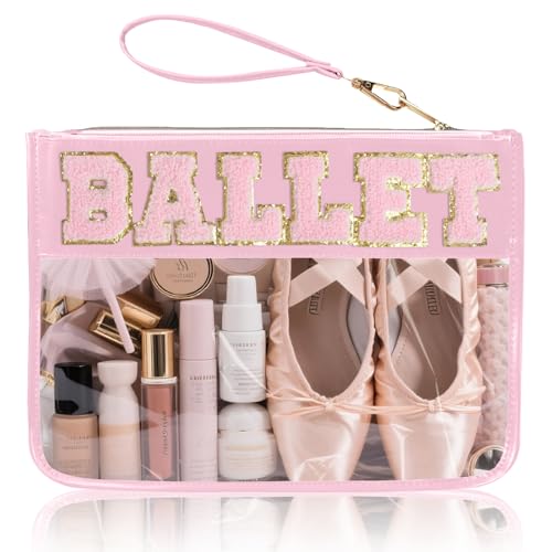 Siwara Snack-Tasche, transparente Tasche, Reise-Make-up-Tasche, Chenille, Brieftaschen für Reißverschluss, transparente Kosmetiktasche, Make-up-Tasche, Reisetasche, für Damen, Pinker Ballett, Casual Siwara Snack-Tasche, transparente Tasche, Reise-Make-up-Tasche, Chenille, Brieftaschen für Reißverschluss, transparente Kosmetiktasche, Make-up-Tasche, Reisetasche, für Damen, Pinker Ballett, Casual von Siwara