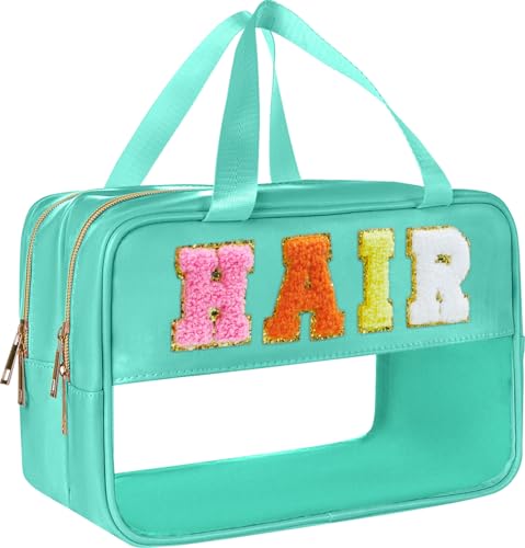 Snackbeutel für Reisen, Varsity, Briefbeutel, transparent, Kulturbeutel, Snack-Tasche, adrette, transparente Kosmetiktasche, große Reisetaschen für Damen, Grünes Haar, Preppy Snackbeutel für Reisen, Varsity, Briefbeutel, transparent, Kulturbeutel, Snack-Tasche, adrette, transparente Kosmetiktasche, große Reisetaschen für Damen, Grünes Haar, Preppy von Siwara