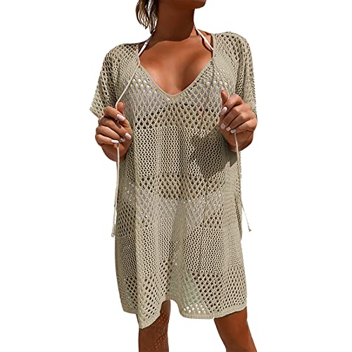 Bikini Badeanzüge Cover Ups Haken Bikini Cover-up Sommerkleid Leopard Kaftan Kleider für Frauen Plus Größe Badeanzug Cover Ups Casual Kaftan Kleid Strand Coverup Bikini Cover Up Strandponcho von Siweiy