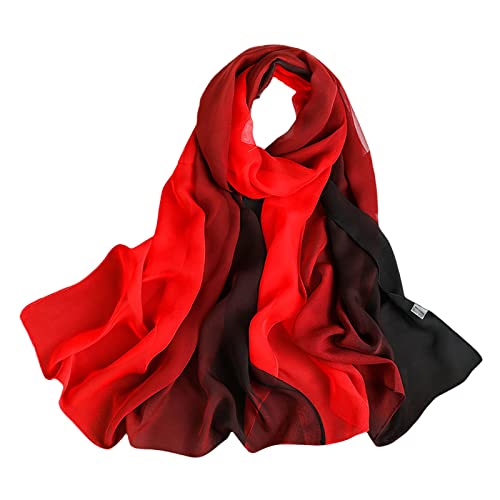 Plain Farbe Modischer Damen Schal Damen Schal Stola Halstuch Tuch aus Chiffon für Frühling Sommer Ganzjährig Damen Schal Stola Halstuch Sommerschals Farbverlauf Stola Für Abendkleid Festlich von Siweiy